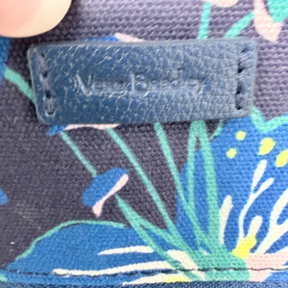 NWT‎ Vera Bradley Moonlight Garden Canvas Pencil Pouch 3 Ring Binder Case Blue